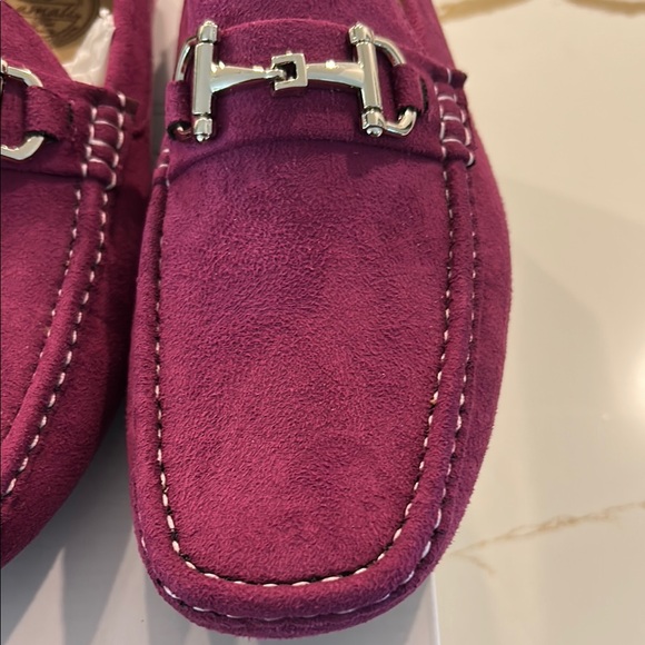 Suede Loafers with Silver Buckle - Picture 4 of 14